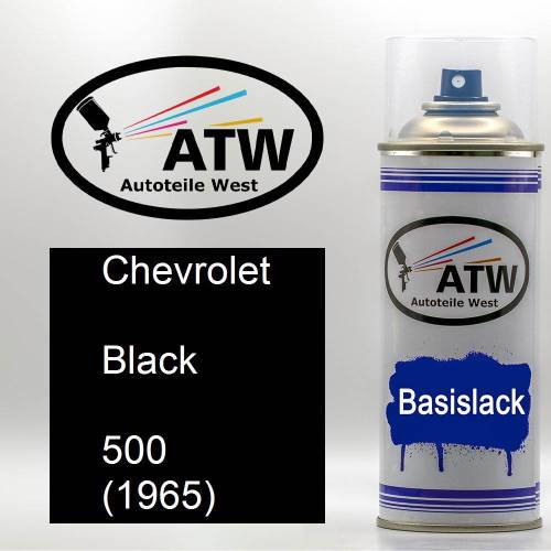 Chevrolet, Black, 500 (1965): 400ml Sprühdose, von ATW Autoteile West.